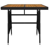 Set da Pranzo per Giardino 3 pz in Polyrattan Nero