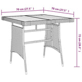 Set da Pranzo per Giardino 3 pz in Polyrattan Nero
