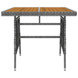 Set da Pranzo per Esterni 3 pz in Polyrattan Grigio
