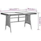 Set da Pranzo per Esterni 5 pz in Polyrattan Nero