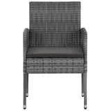 Set da Pranzo per Esterni 7 pz in Polyrattan Grigio