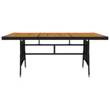 Set da Pranzo per Esterni 9 pz in Polyrattan Nero