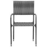 Set da Pranzo per Esterni 7 pz in Polyrattan Grigio