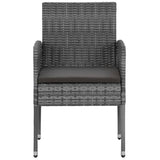 Set da Pranzo per Esterni 9 pz in Polyrattan Grigio