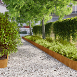 Bordure per Prato 10 pz 20x103 cm Flessibili in Acciaio Corten