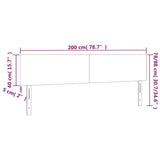 Testiera Nera 200x5x78/88 cm in Velluto