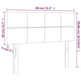 Testiera Grigio Scuro 80x5x78/88 cm in Tessuto