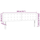 Testiera Nera 200x5x78/88 cm in Similpelle