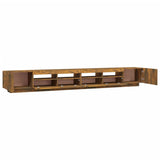 Set Mobili TV 3pz con Luci LED Rovere Fumo in Legno truciolato