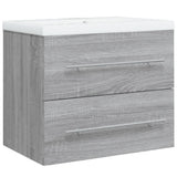 Mobile Bagno e Lavabo Integrato Grigio Sonoma Legno truciolato