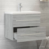 Mobile Bagno e Lavabo Integrato Grigio Sonoma Legno truciolato