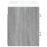 Mobile Bagno e Lavabo Integrato Grigio Sonoma Legno truciolato