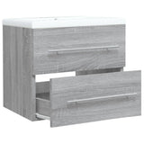 Mobile Bagno e Lavabo Integrato Grigio Sonoma Legno truciolato