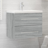 Mobile Bagno e Lavabo Integrato Grigio Sonoma Legno truciolato