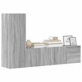 Set Mobili Porta TV 3 pz Grigio Sonoma in Legno truciolato