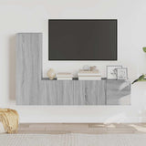 Set Mobili Porta TV 3 pz Grigio Sonoma in Legno truciolato