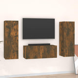 Set Mobili Porta TV 3 pz Rovere Fumo in Legno truciolato