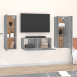 Set Mobili Porta TV 3 pz Grigio Sonoma in Legno truciolato