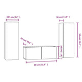 Set Mobili Porta TV 3 pz Grigio Sonoma in Legno truciolato