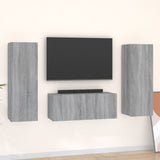 Set Mobili Porta TV 3 pz Grigio Sonoma in Legno truciolato