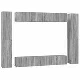 Set Mobili Porta TV 10 pz Grigio Sonoma in Legno truciolato