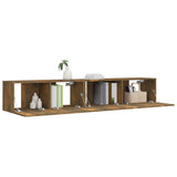 Set Mobili Porta TV 2 pz Rovere Fumo in Legno truciolato
