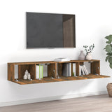 Set Mobili Porta TV 2 pz Rovere Fumo in Legno truciolato