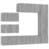 Set Mobili Porta TV 8pz Grigio Sonoma in Legno truciolato
