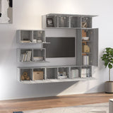 Set Mobili Porta TV 8pz Grigio Sonoma in Legno truciolato