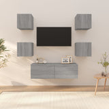 Set di Mobili TV a Parete Grigio Sonoma in Legno truciolato