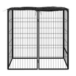 Box Cani a 6 Pannelli Nero 50x100cm Acciaio Verniciato Polvere