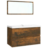 Set di Mobili da Bagno Rovere Fumo in Legno truciolato