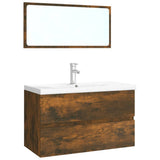 Set di Mobili da Bagno Rovere Fumo in Legno truciolato
