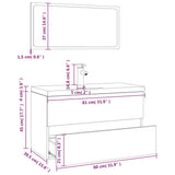 Set di Mobili da Bagno Rovere Fumo in Legno truciolato