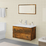 Set di Mobili da Bagno Rovere Fumo in Legno truciolato