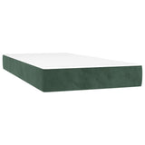 Materasso a Molle Insacchettate Rigidità Media Verde Scuro 90x200x20 cm in Velluto