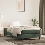Materasso a Molle Insacchettate Rigidità Media Verde Scuro 90x200x20 cm in Velluto