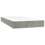 Materasso a Molle Insacchettate Rigidità Media Grigio Chiaro 100x200x20 cm in Velluto