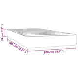 Materasso a Molle Insacchettate Rigidità Media Blu Scuro 100x200x20 cm in Velluto