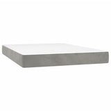 Materasso a Molle Insacchettate Rigidità Media Grigio Chiaro 140x190x20 cm in Velluto