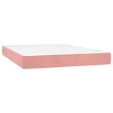 Materasso a Molle Insacchettate Rigidità Media Rosa 140x190x20 cm in Velluto