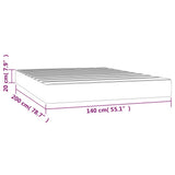 Materasso a Molle Insacchettate Rigidità Media Grigio Chiaro 140x200x20 cm