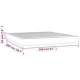 Materasso a Molle Insacchettate Rigidità Media Grigio 160x200x20 cm in Similpelle