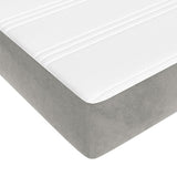 Materasso a Molle Insacchettate Rigidità Media Grigio Chiaro 160x200x20 cm in Velluto