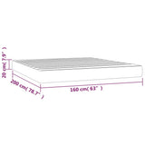 Materasso a Molle Insacchettate Rigidità Media Grigio Chiaro 160x200x20 cm in Velluto