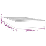 Materasso a Molle Insacchettate Rigidità Media Grigio Chiaro 100x190x20 cm in Tessuto
