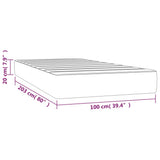 Materasso a Molle Insacchettate Rigidità Media Grigio Chiaro 100x203x20cm Twin XL in Tessuto