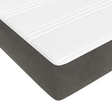 Materasso a Molle Insacchettate Rigidità Media Grigio Scuro 193x203x20 cm King in Velluto