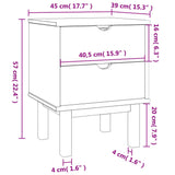 Comodino OTTA 45x39x57 cm in Legno Massello di Pino