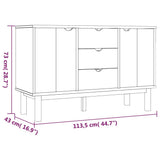 Credenza OTTA Marrone e Bianco 113,5x43x73 cm in Legno di Pino